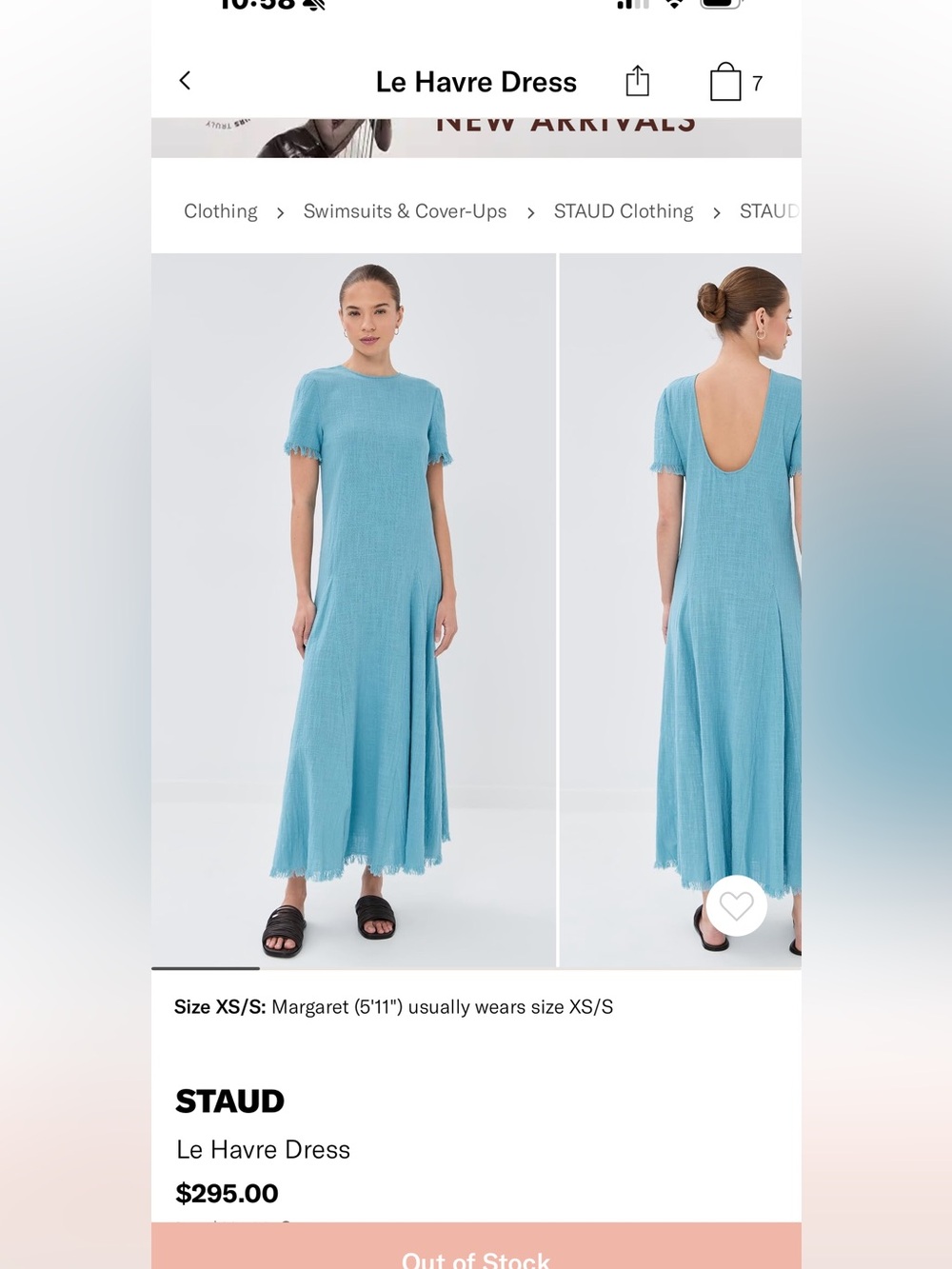 NWT Staud Le Havre dress in cove xs/s
